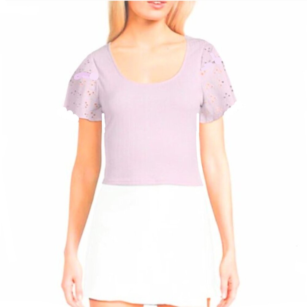 Brand New lucky brand t-shirt with lace sleeves
